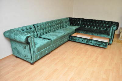 Rohová sedačka Chesterfield atyp 3