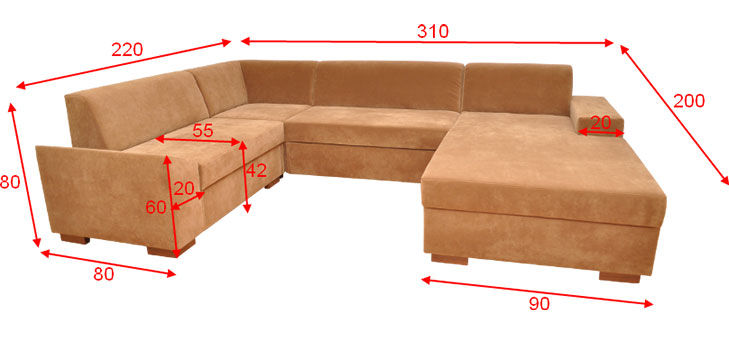 Sedačka v tvare U Bilbao od slovenského výrobcu